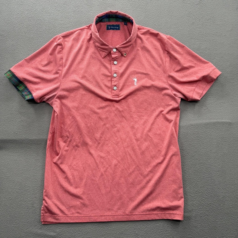 William Murray Polo Shirt Mens Medium Pink Solid Golf Performance Stretch